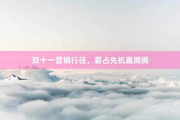 双十一营销行径，霸占先机赢阛阓